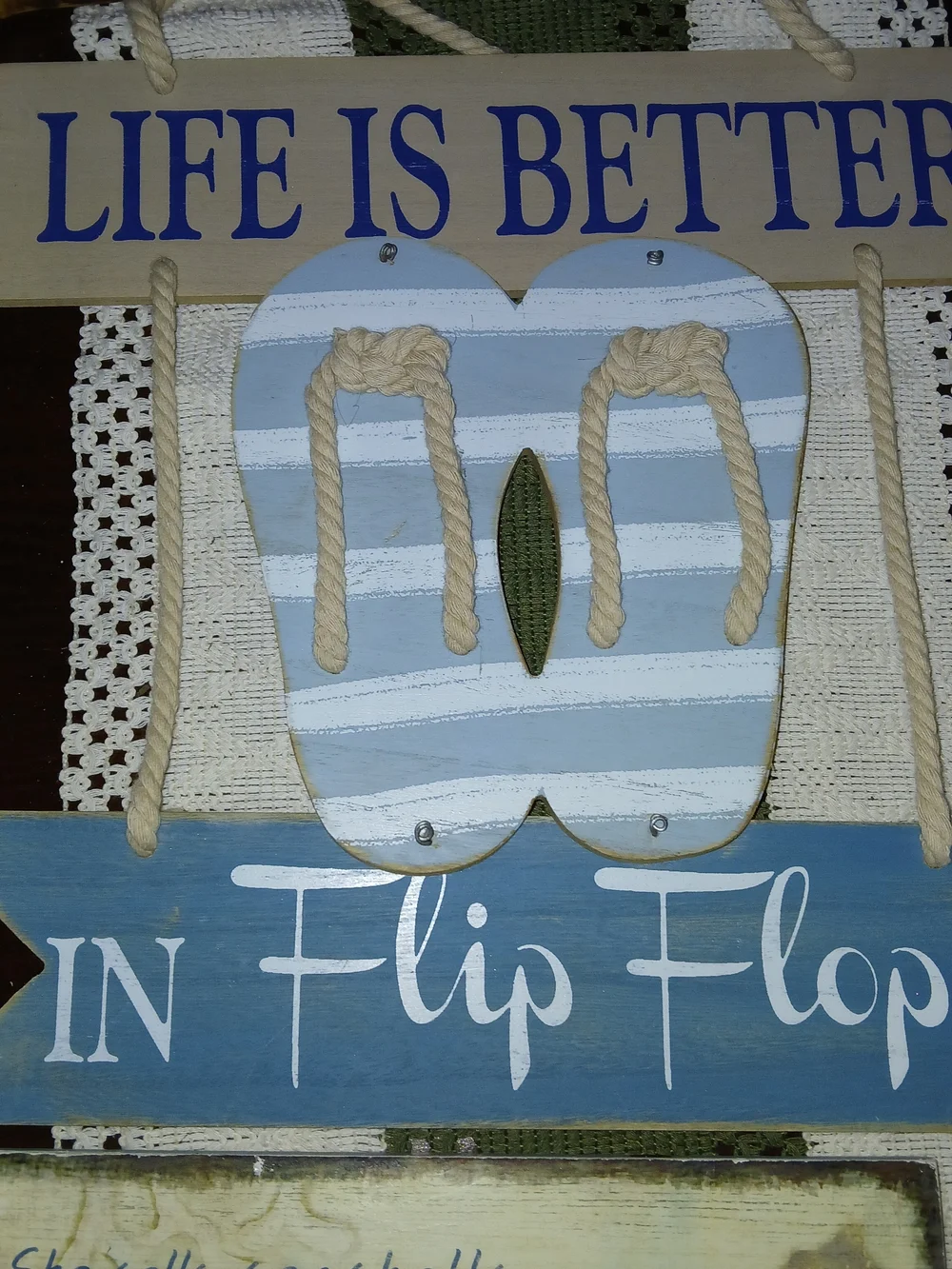 Coastal Wall Art Set with Seashell and Mermaid Quote + Fish Towel Hool